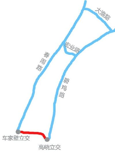 蓝色标注为绕行路线,红色标注为封闭路段。