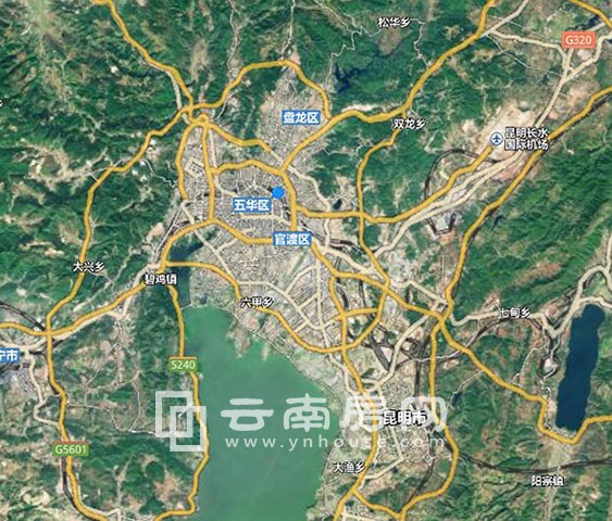昆明主城三面环山一面邻水地形