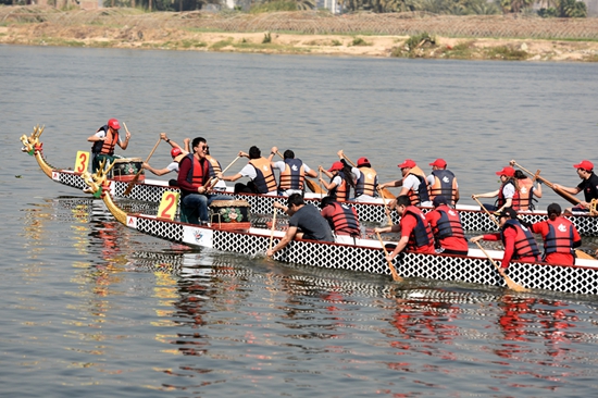 尼罗河赛龙舟 同庆中国年