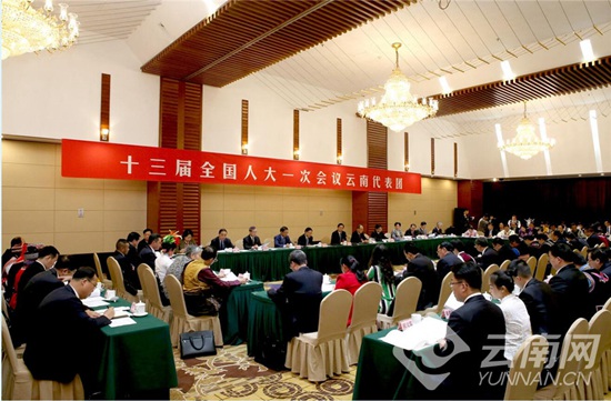 【聚焦全国两会】云南代表团全体会议讨论全团议案建议