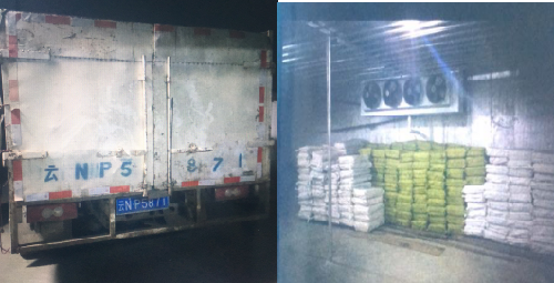 瑞丽市查获一起走私冻品案,缴获牛肉冻品7.8吨。 瑞丽市查获一起走私冻品案,缴获牛肉冻品7.8吨。