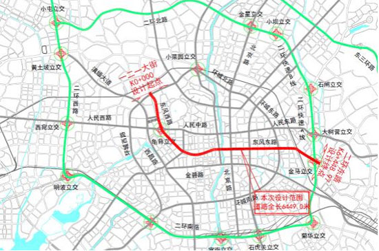 东风路道路恢复提升工程线路图