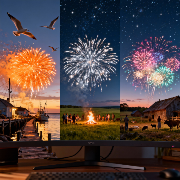 jimeng-2025-12-24-7531-A triptych (three-panel image) of firewo... jimeng-2025-12-24-7531-A triptych (three-panel image) of firewo...