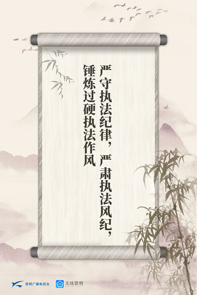 昆明广播电视台法治原创海报《严守执法纪律，严肃执法风纪，锤炼过硬执法作风》