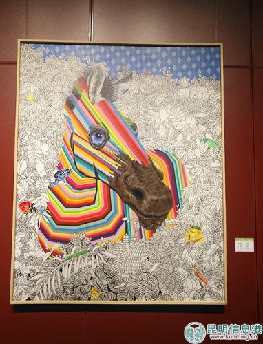 展出的作品：马常清《动物》油画