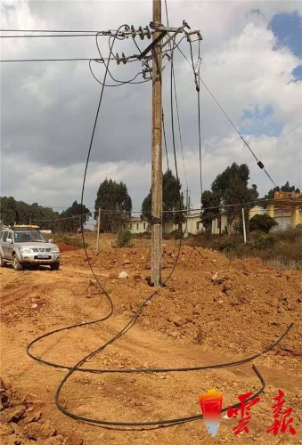 运土车挂断高压线 昆明呈贡供电局紧急抢修恢复供电