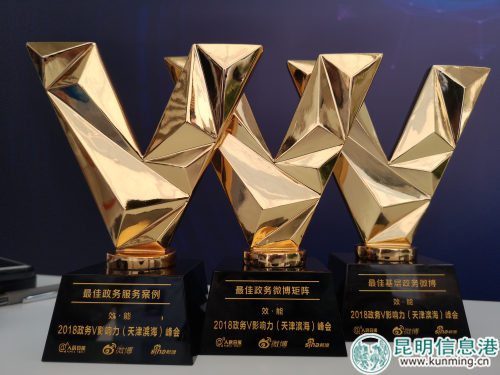 2018政务V影响力峰会中“昆明发布厅”荣获三项“最佳”奖。
