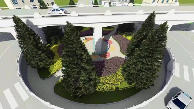 西站立交桥底层违建市场已拆除 年内完成该区域绿化及亮化工程  效果图