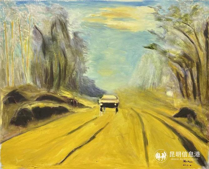 《山路》 布面油画 90cm x 70cm 2017年 《山路》 布面油画 90cm x 70cm 2017年