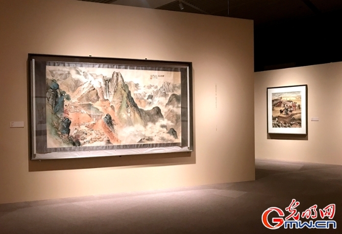 组图丨石鲁艺术展亮相国博 “镇馆之宝”《转战陕北》展出