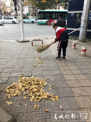 10岁男孩每天放学后清扫接到 他要陪环卫工奶奶一起回家 (1).jpg