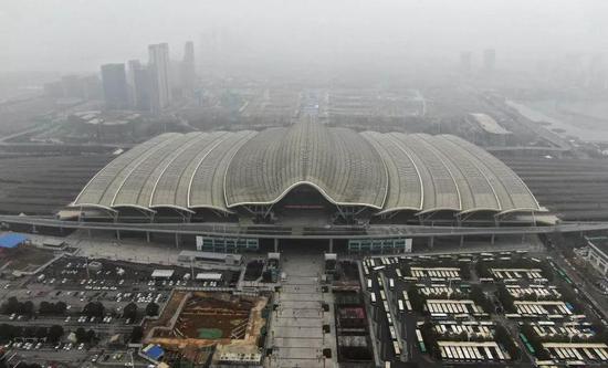  1月23日拍摄的武汉站。