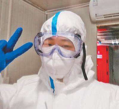 赵天宇在方舱医院(资料图片)