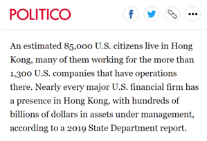 双语bilingual丨制裁中国香港？美国小心无法承受其重！