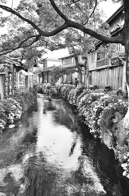 流水人家古街融为一体