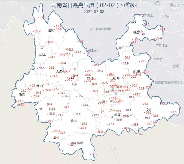 出门带上伞！未来几天，云南多地有阵雨（图自云南气象）