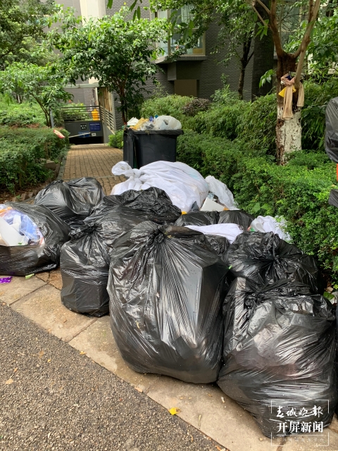 市民投诉昆明金色俊园小区垃圾4天无人清运（春城晚报-开屏新闻记者 孙琴霞 实习生 黄千仪 摄）