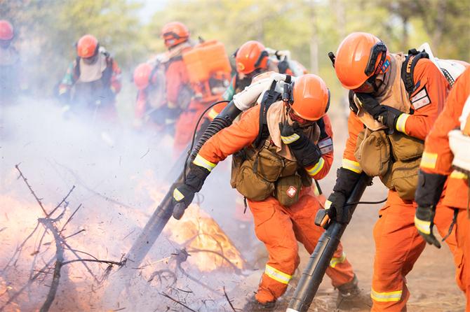 8.灭火机手扑打明火