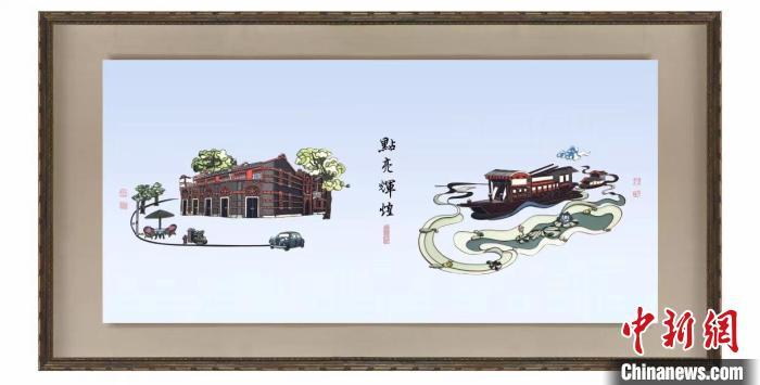 珊丽娜创作的盘艺作品《点亮辉煌》。　受访者供图