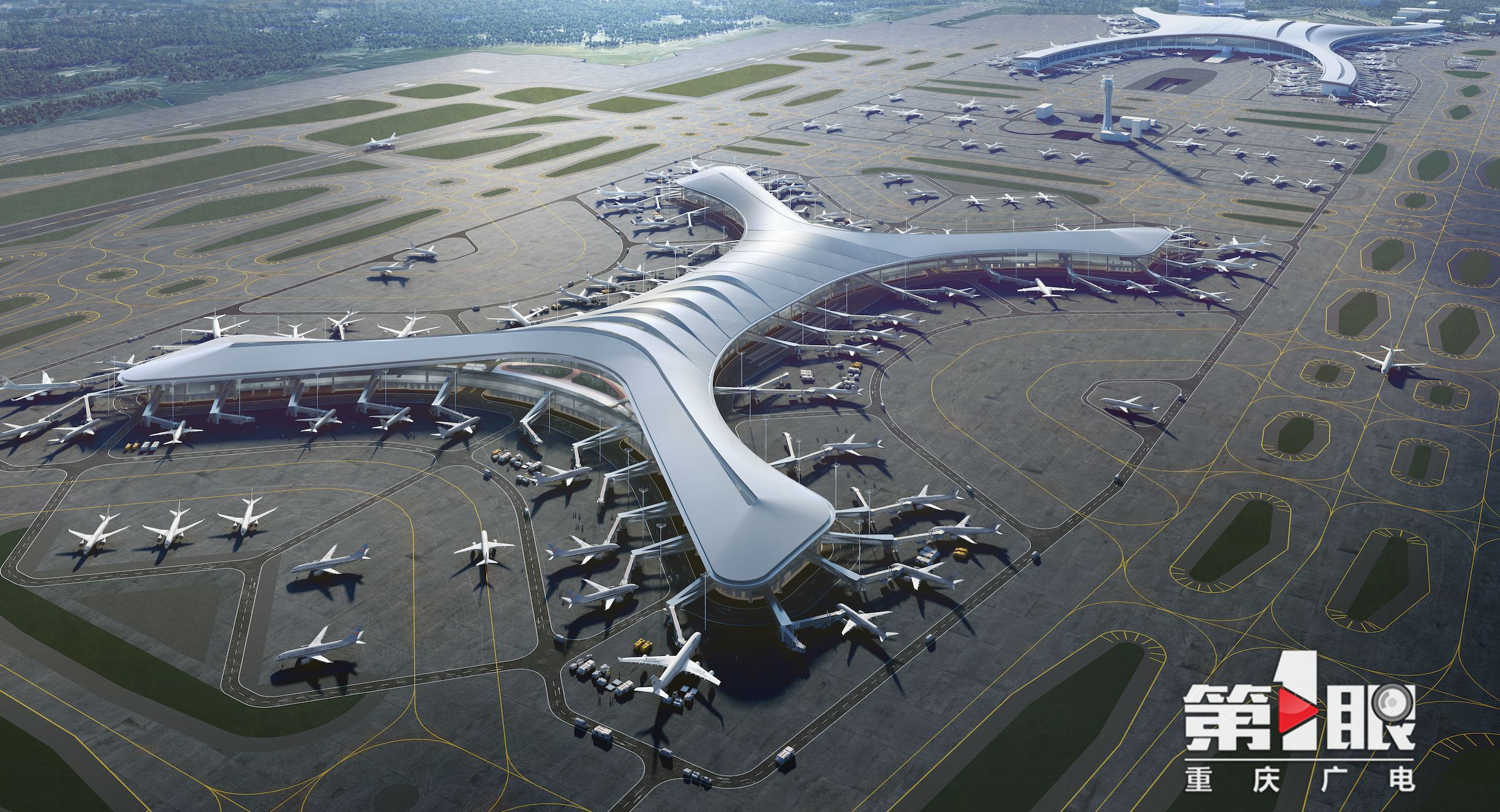 走进区域看发展 | 重庆江北国际机场t3b航站楼的钢结构主体工程基本