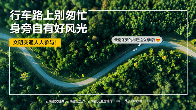 春节文明出行公益海报横版