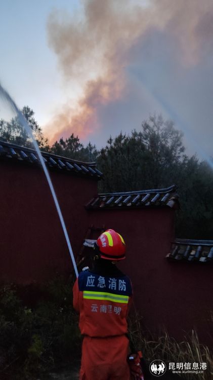 晋宁区森林火灾已被全线扑灭云南消防救援三战普照寺