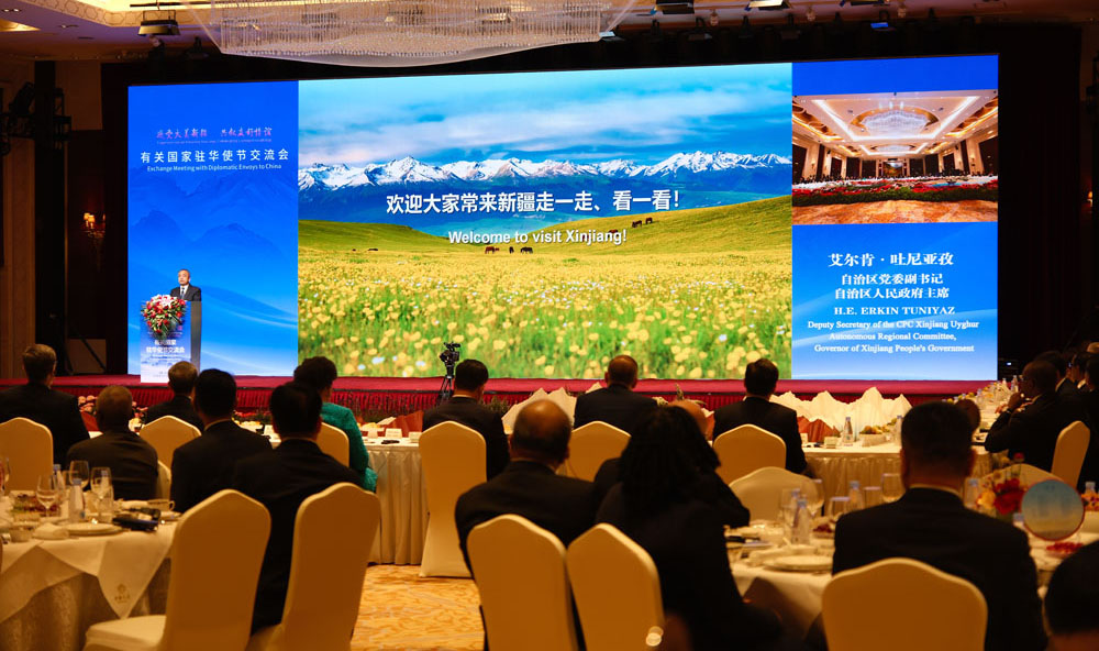 Foreign envoys praise Xinjiang's development at exchange meeting