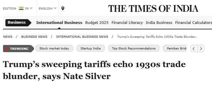 《印度时报》报道截图