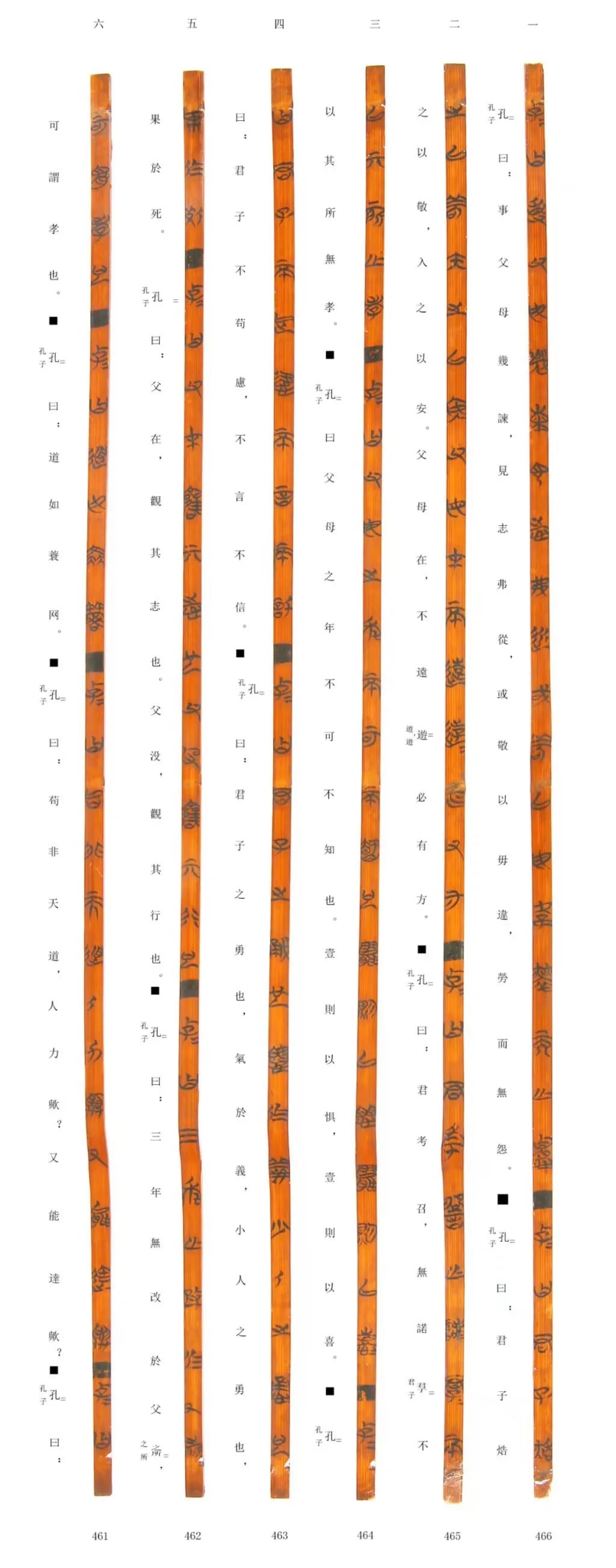 王家咀楚简《孔子曰》（部分）。史少华 摄