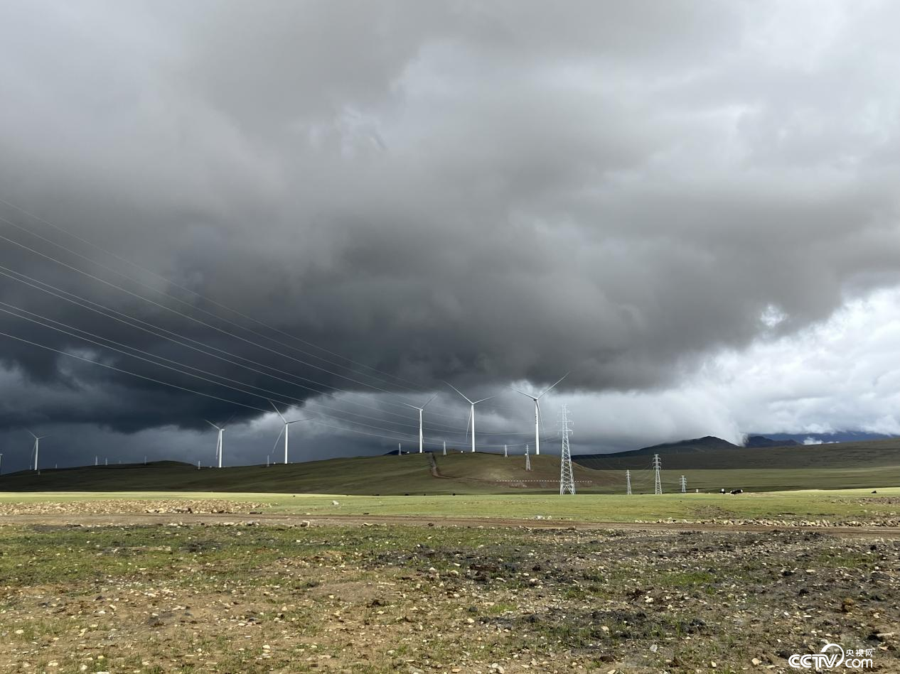 哲古草原上的风力发电机组（摄影 李婷婷）