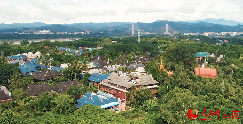 曼广居民小组依山傍水，风景如画。图为航拍。杨林凯-摄