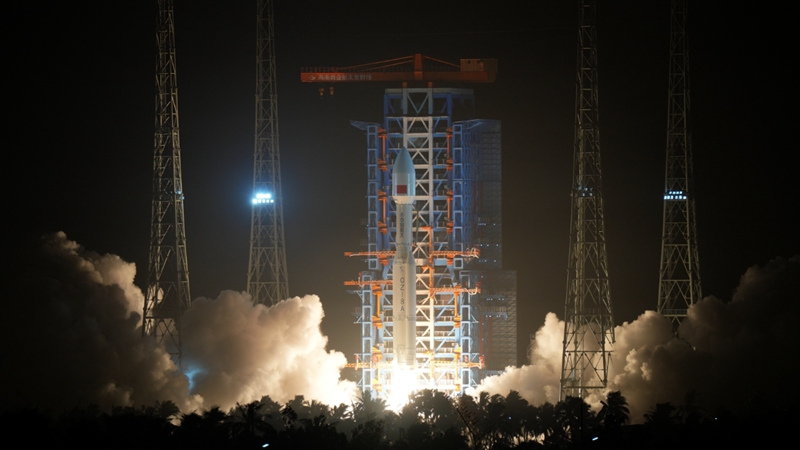 8月26日，海南商业航天发射场，长征八号甲运载火箭成功发射。海南商发供图