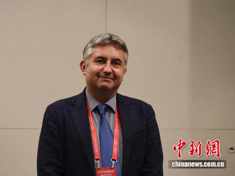 Attila Demko, professor at Hungarian Administrative University and former director of the Defense Policy Bureau of Hungary. (Photo: China News Service/Chen Tianhao)