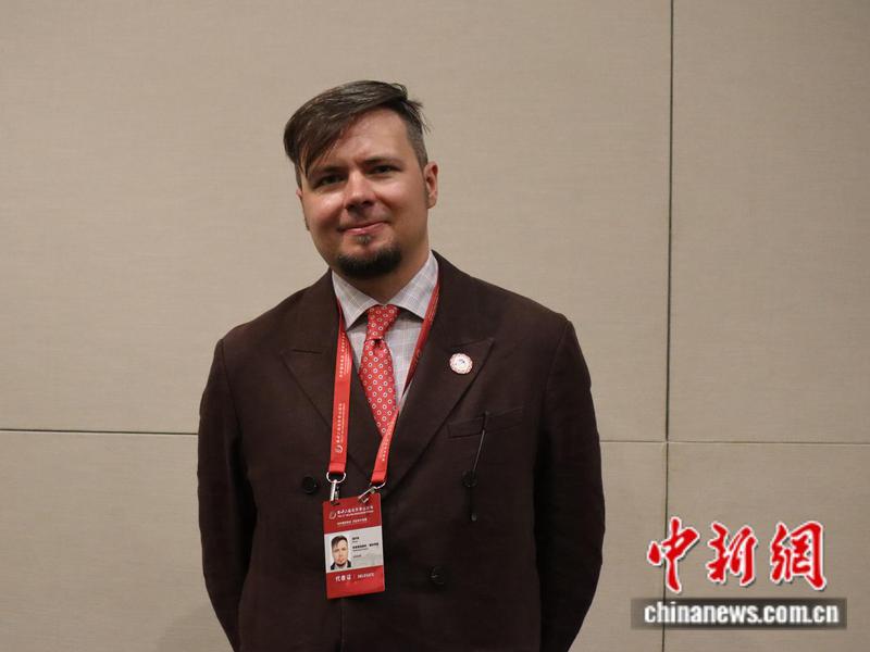 Dmitrii Stefanovich, research fellow at the Primakov National Research Institute of World Economy and International Relations of Russian Academy of Sciences. (Photo: China News Service/Chen Tianhao)