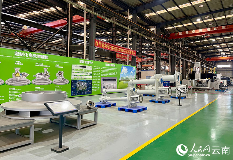 嘉和科技生产车间展示的特种工业泵。人民网记者 程浩摄
