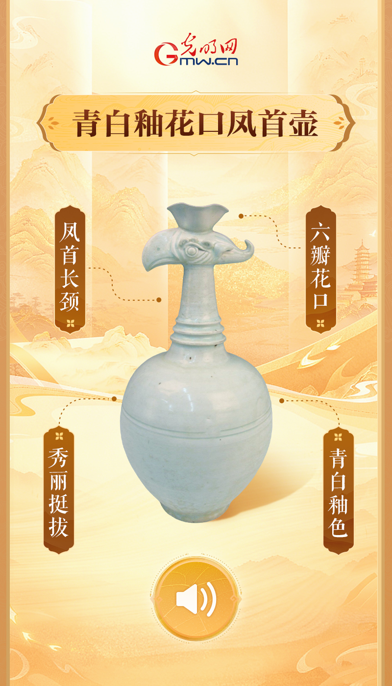 “文物会说话”有声海报|“china”何以“China”?瓷器亦是中国! 青白釉花口凤首壶