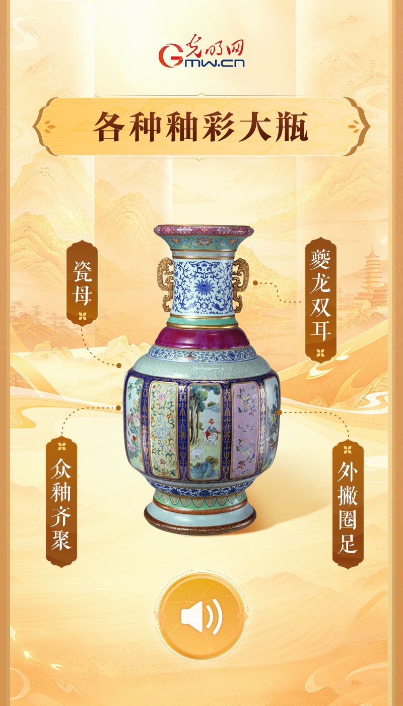 “文物会说话”有声海报|“china”何以“China”?瓷器亦是中国! 各种釉彩大瓶