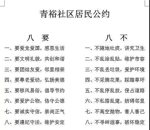 图片4：青裕社区居民公约