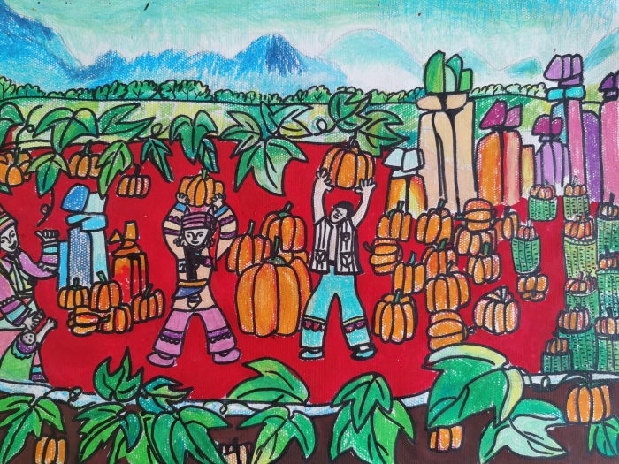 三 石林 大可中心小学 陈艳林 11岁 《丰收》 指导教师:昂艳 谢元翔 三 石林 大可中心小学 陈艳林 11岁 《丰收》 指导教师:昂艳 谢元翔