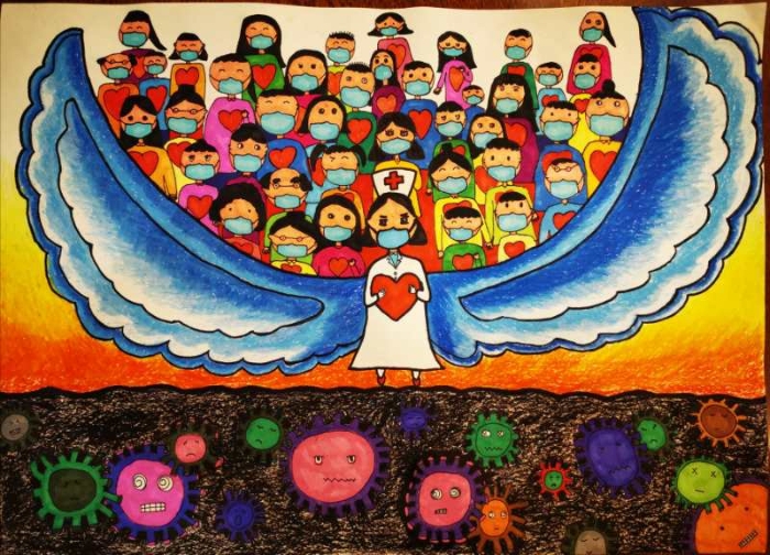 石林县鹿阜小学五(1)班杨蕊宁女《白衣卫士》指导彭李梅 石林县鹿阜小学五(1)班杨蕊宁女《白衣卫士》指导彭李梅