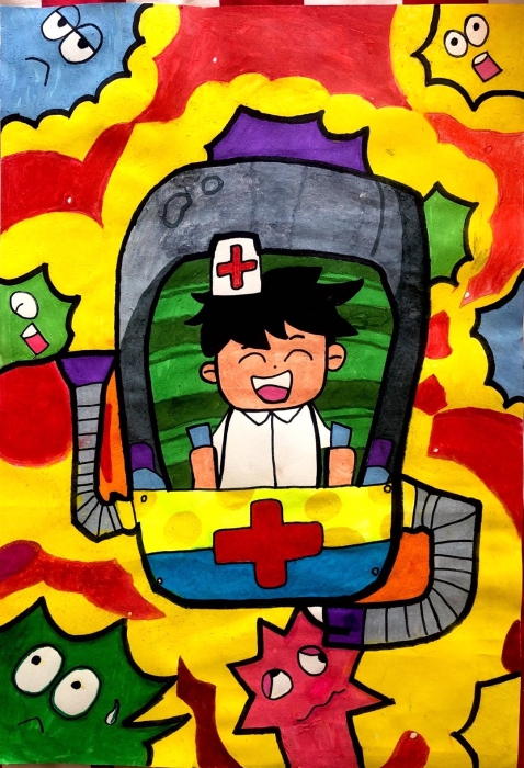 经开区海贝中英文幼儿园-小六班-龙星宇-绘画《同心战疫》 经开区海贝中英文幼儿园-小六班-龙星宇-绘画《同心战疫》