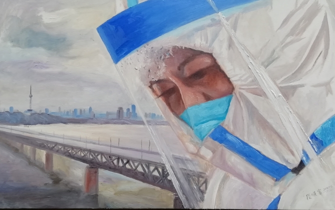 《武汉加油》-油画-段顺富 (东川区文化馆) 《武汉加油》-油画-段顺富 (东川区文化馆)