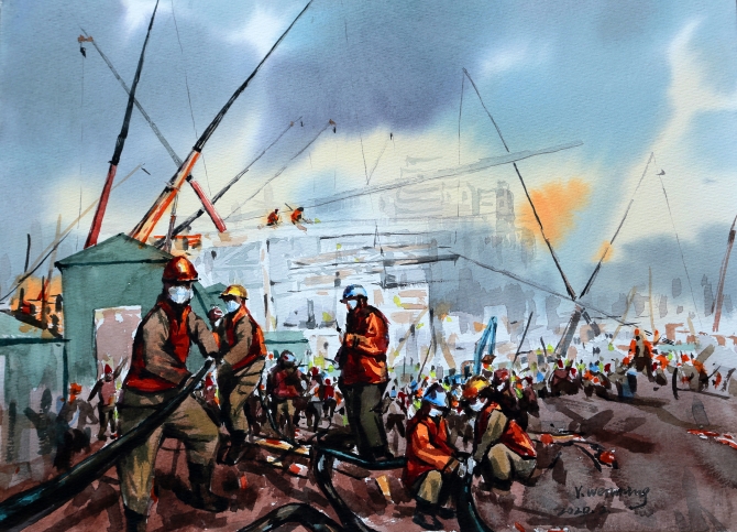 《中国速度》-水彩- 鄢文旻(寻甸县文化馆) 《中国速度》-水彩- 鄢文旻(寻甸县文化馆)