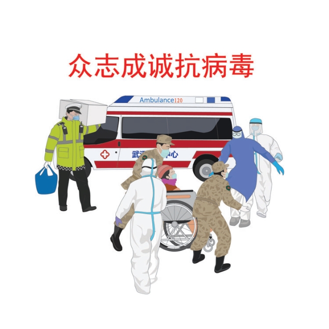 民间画《众志成诚抗病毒》-李水仙(官渡区文化馆) 民间画《众志成诚抗病毒》-李水仙(官渡区文化馆)