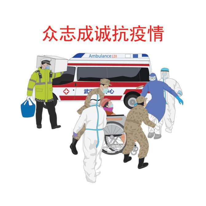 民间画《众志成诚抗疫情1》-李水仙(官渡区文化馆) 民间画《众志成诚抗疫情1》-李水仙(官渡区文化馆)