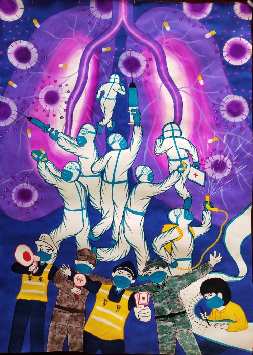 民间绘画《最美逆行者》作者:杨彦宇(呈贡区文化馆) 民间绘画《最美逆行者》作者:杨彦宇(呈贡区文化馆)