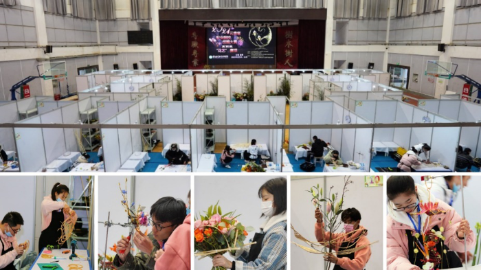 全国高职院校艺术插花比赛现场 全国高职院校艺术插花比赛现场