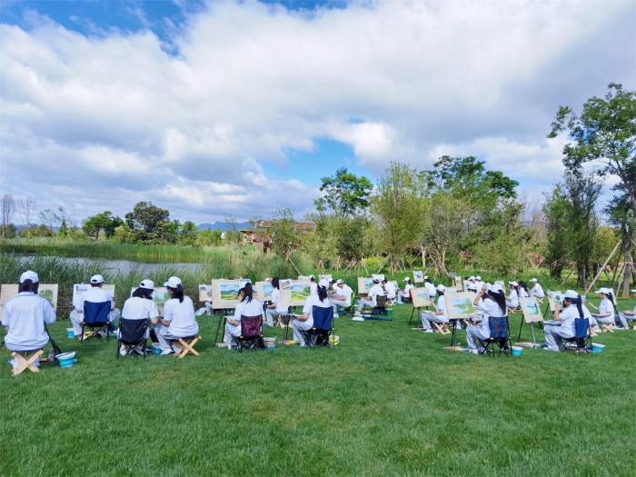 昆九中美术生宝丰湿地写生