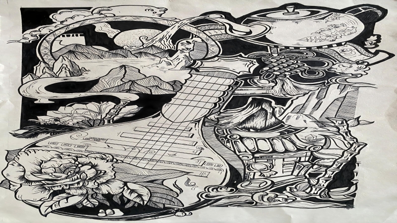 八6班邓欣《一曲茶山间》