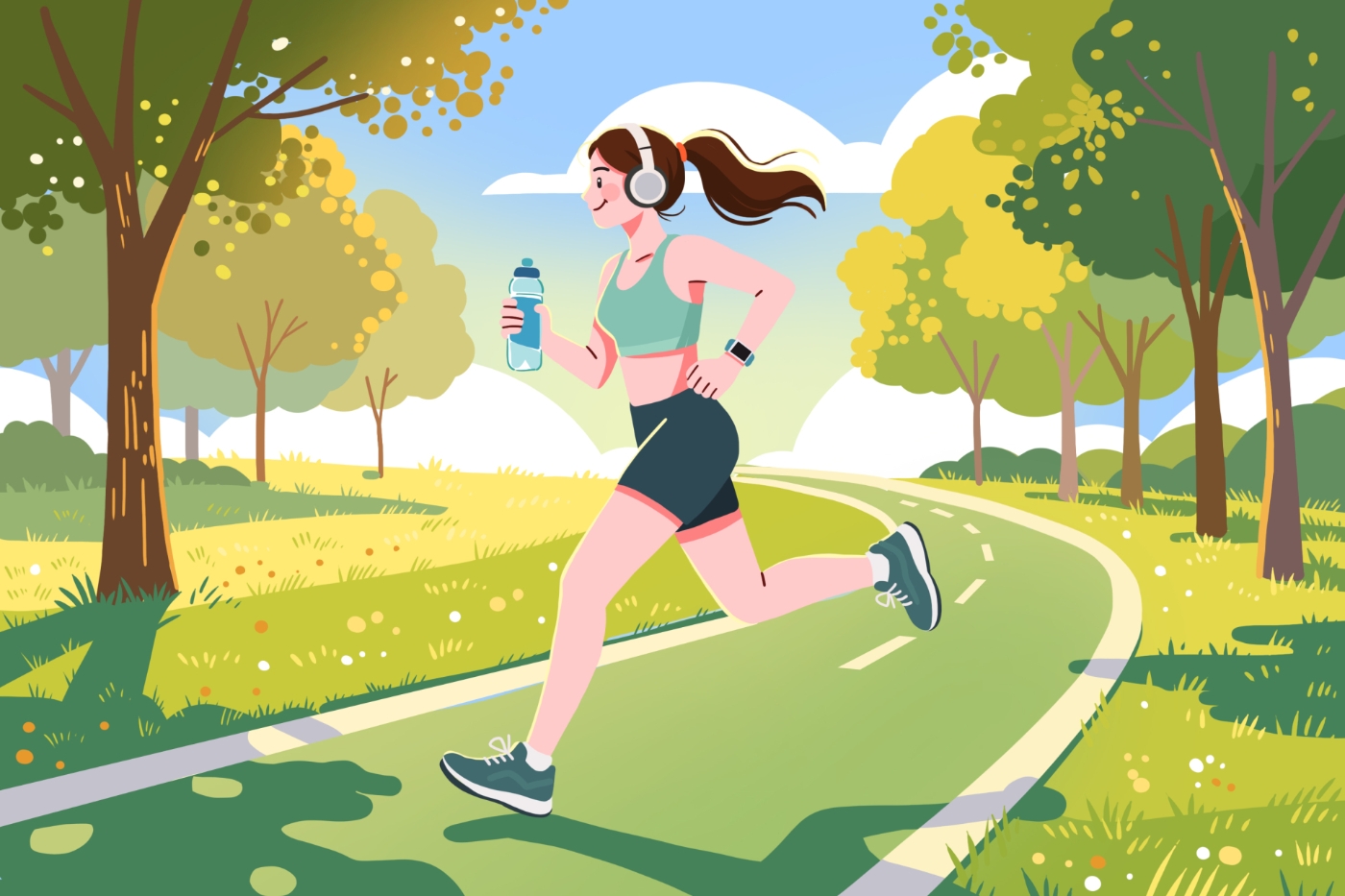 摄图网_701419012_banner_年轻女性户外公园跑道跑步场景(企业商用) 摄图网_701419012_banner_年轻女性户外公园跑道跑步场景(企业商用)